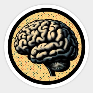 brain retro Sticker